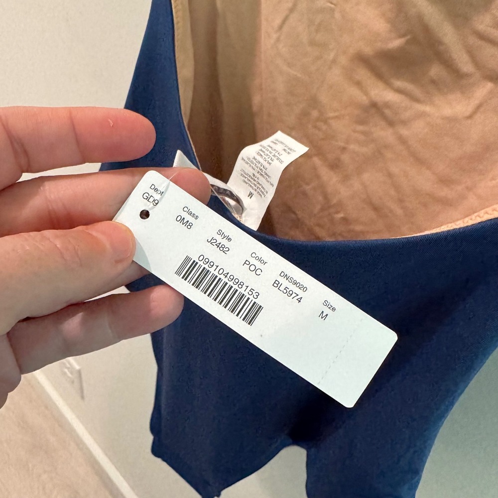 J.Crew Playa Laguna Ruched Tie Front One Piece Swimsuit Blue Medium NWT - Picture 4 of 8